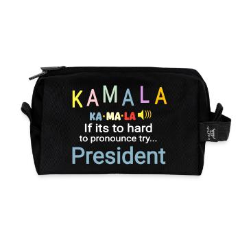 Schwer auszusprechen Kamala Präsident bunt - Recycelte Kulturtasche - Schwarz - Vorne