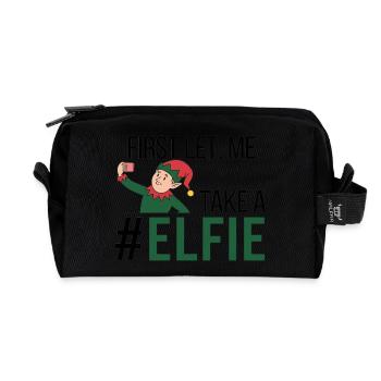TAKE A #ELFIE - Recycelte Kulturtasche - Schwarz - Vorne