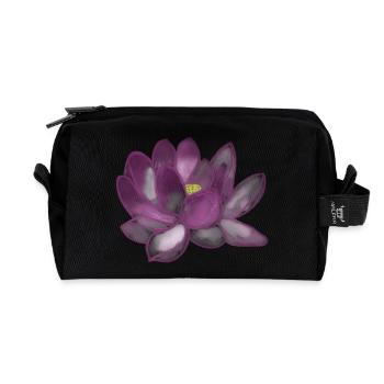 Lotus Flower - Recycled Toiletry Zip Bag - black - Front