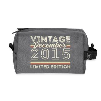 Vintage December 2015 - 10th Anniversary December - Recycled Toiletry Zip Bag - anthracite - Front