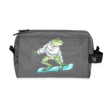 Frosch Snowboarder Snowboard - Recycelte Kulturtasche - Anthrazit - Vorne