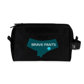 Portez toujours vos pantalons courageux - Trousse de toilette en tissu recyclé - noir - Devant