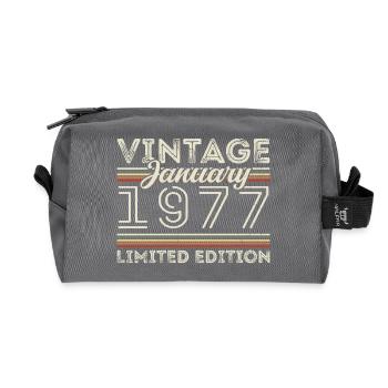 Januar 1977 Jahrgang 1977 - Geburtstag Januar 1977 - Recycelte Kulturtasche - Anthrazit - Vorne