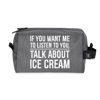 If you want me to listen to you funny shirt - Recycelte Kulturtasche - Anthrazit - Vorne