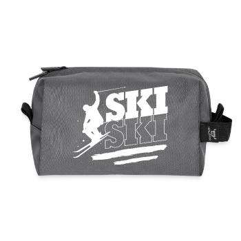Ski Ski Holiday - Recycled Toiletry Zip Bag - anthracite - Front