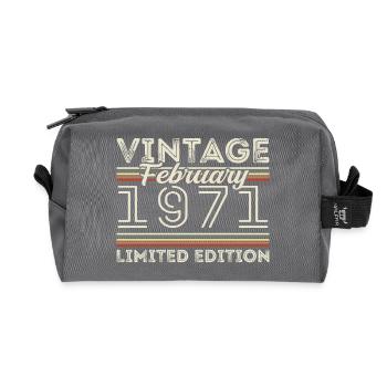 Februar 1971 Geschenk zum Jahrestag - Februar 1971 - Recycelte Kulturtasche - Anthrazit - Vorne