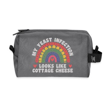 Meine Hefeinfektion, lustig, fies, erwachsener Humor - Recycelte Kulturtasche - Anthrazit - Vorne