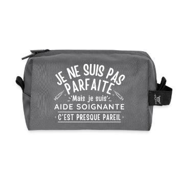 Caregiver Gift - Recycled Toiletry Zip Bag - anthracite - Front