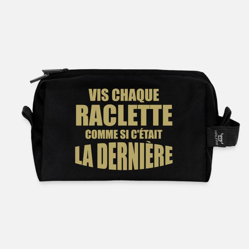 Raclette, Käse, Schmelzkäse - Recycelte Kulturtasche - Schwarz