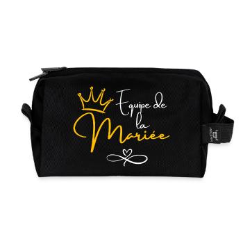 Braut Team Kranz - Braut Geschenk - Recycelte Kulturtasche - Schwarz - Vorne