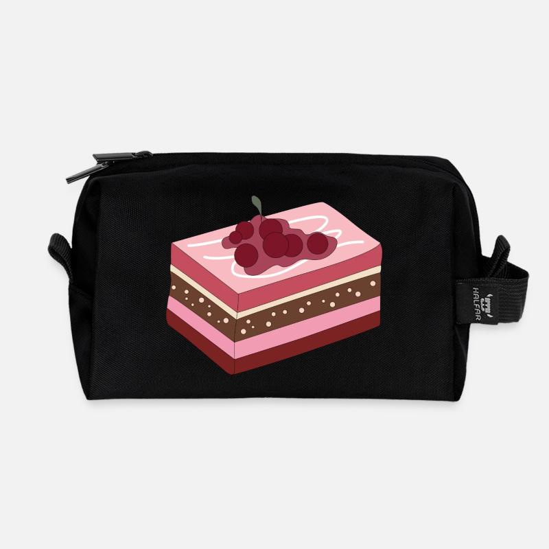 Sweets Cake - Recycled Toiletry Zip Bag - black