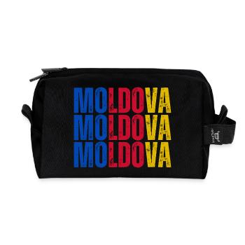 Moldauische Flagge, Moldauischer Stolz - Recycelte Kulturtasche - Schwarz - Vorne