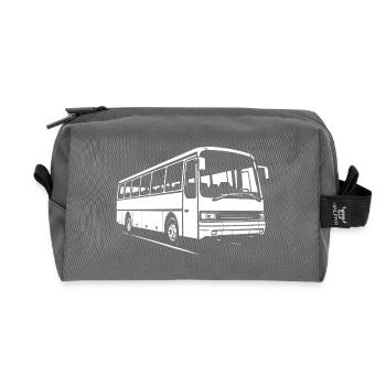 Old-school long-distance coach - Recycled Toiletry Zip Bag - anthracite - Front