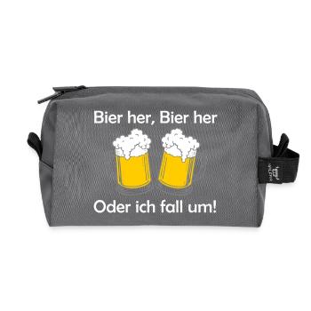 Bienen hier, Bienen hier - oder ich fall um! - Recycelte Kulturtasche - Anthrazit - Vorne