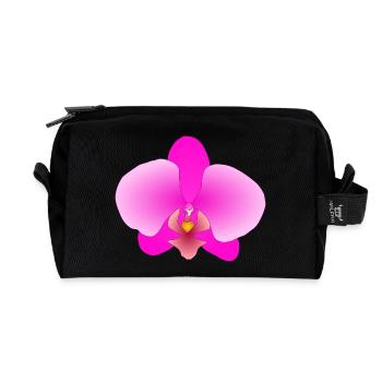 Rosa Orchidee - Recycelte Kulturtasche - Schwarz - Vorne