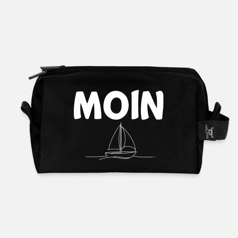 Moin Sailboat - Recycled Toiletry Zip Bag - black