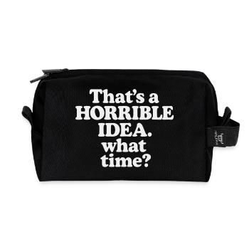 Horrible Idea – What Time ? - Recycelte Kulturtasche - Schwarz - Vorne