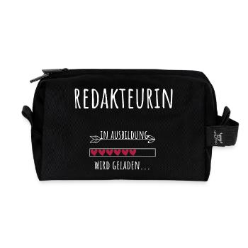Journalism Student Profession Education Editor - Recycled Toiletry Zip Bag - black - Front