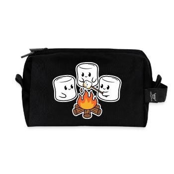 Kuschelige Marshmallows am Lagerfeuer - Recycelte Kulturtasche - Schwarz - Vorne
