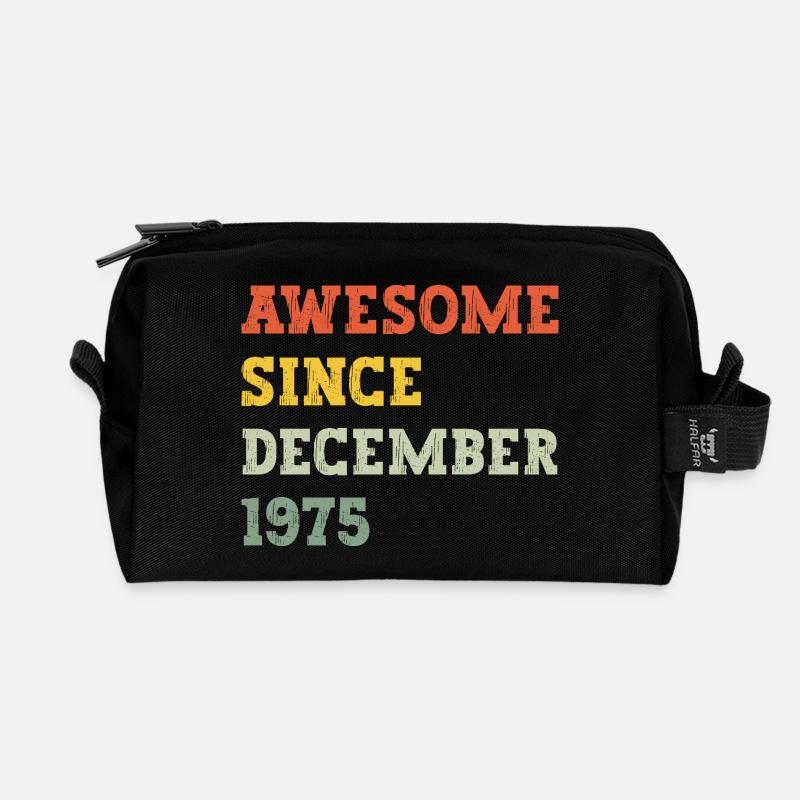 1975 Dezember Geburtstagsgeschenk - Recycelte Kulturtasche - Schwarz