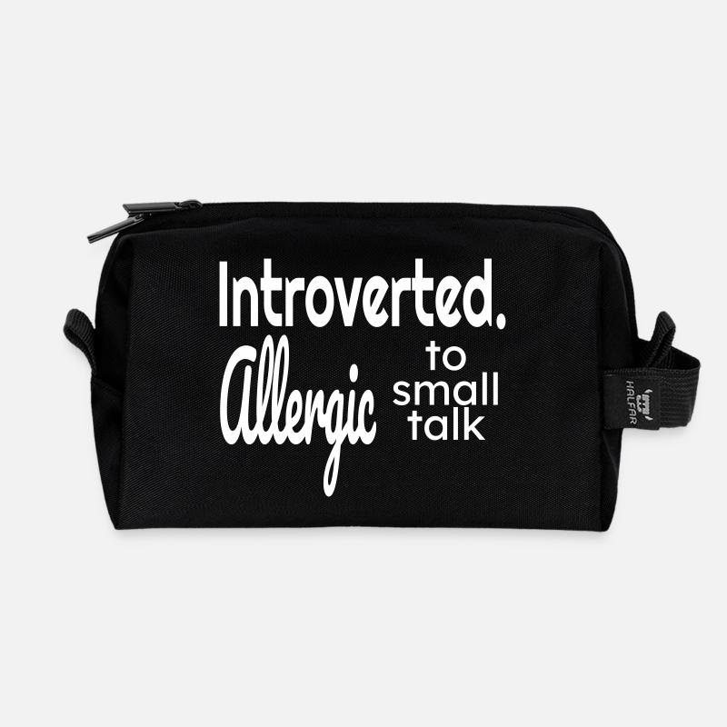 Introvertierte, allergisch gegen Smalltalk - Recycelte Kulturtasche - Schwarz