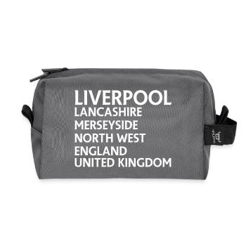 Liverpool – England Lyrics Design - Recycled Toiletry Zip Bag - anthracite - Front