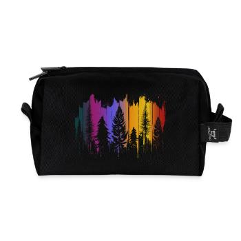 Bäume Wald Natur Holz Shinrinyoku Outdoor Geschenk - Recycelte Kulturtasche - Schwarz - Vorne