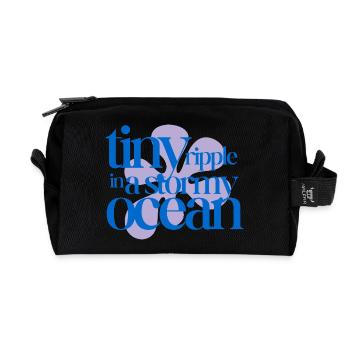 Tiny ripple in a stormy ocean (lavender) - Recycled Toiletry Zip Bag - black - Front