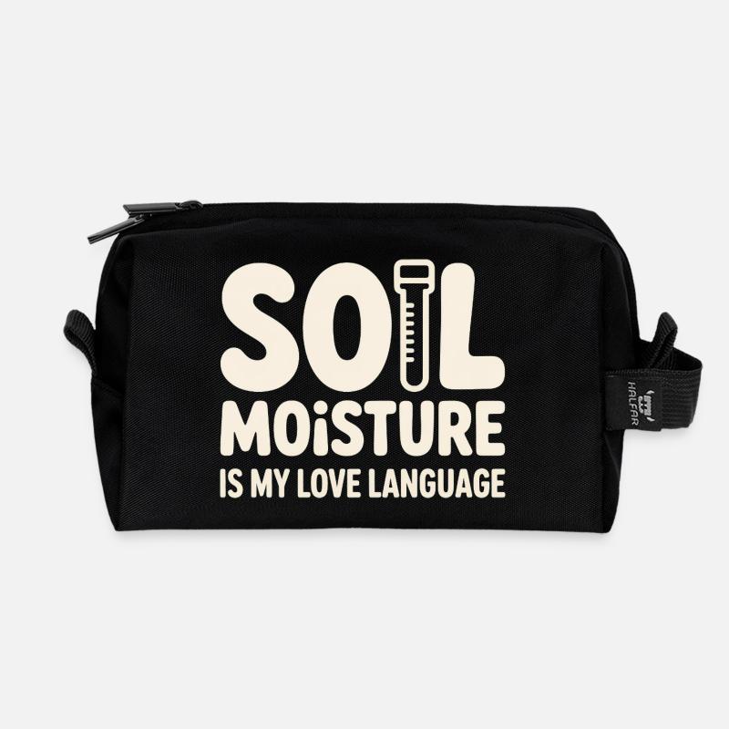 Soil Moisture Is My Love Language - Recycled Toiletry Zip Bag - black