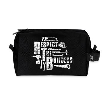 Respect the Builders - Recycled Toiletry Zip Bag - black - Front