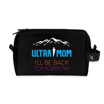 Ultra Mom - I'll Be Back Tomorrow - Recycled Toiletry Zip Bag - black - Front