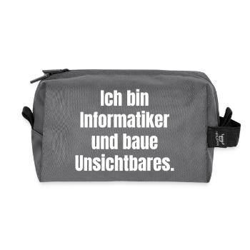 Informatiker: Unsichtbares bauen - Recycelte Kulturtasche - Anthrazit - Vorne