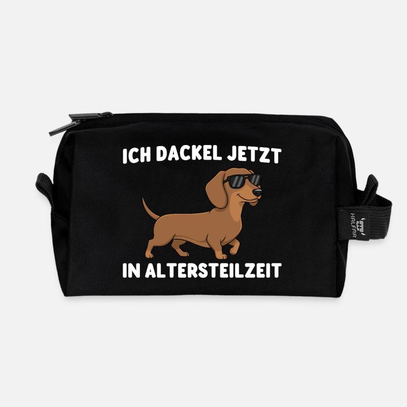 Frührente Ich dackel jetzt in Altersteilzeit - Recycelte Kulturtasche - Schwarz