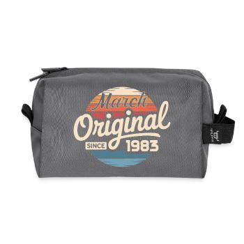 Legendary since march 1983 - Recycled Toiletry Zip Bag - anthracite - Front