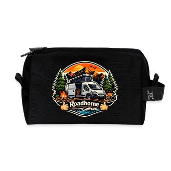 Roadhome: Vanlife am Bergsee - Recycelte Kulturtasche - Schwarz - Vorne