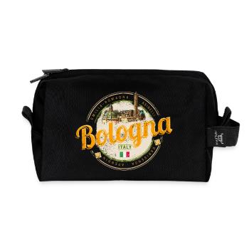 Bologna Emilia-Romagna mit Pasta Italien Souvenir - Recycelte Kulturtasche - Schwarz - Vorne