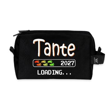 Werdende Tante 2027 loading ich werde Tante - Recycelte Kulturtasche - Schwarz - Vorne