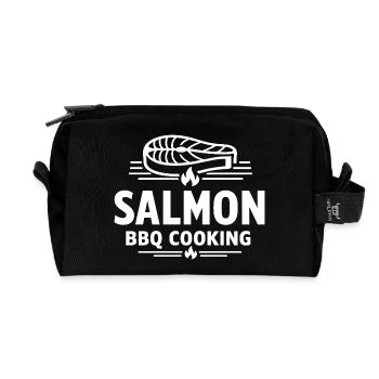 Salmon BBQ Cooking Seafood Grill - Recycled Toiletry Zip Bag - black - Front