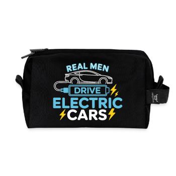 T-shirt voiture électrique cadeau pour hommes - Trousse de toilette en tissu recyclé - noir - Devant