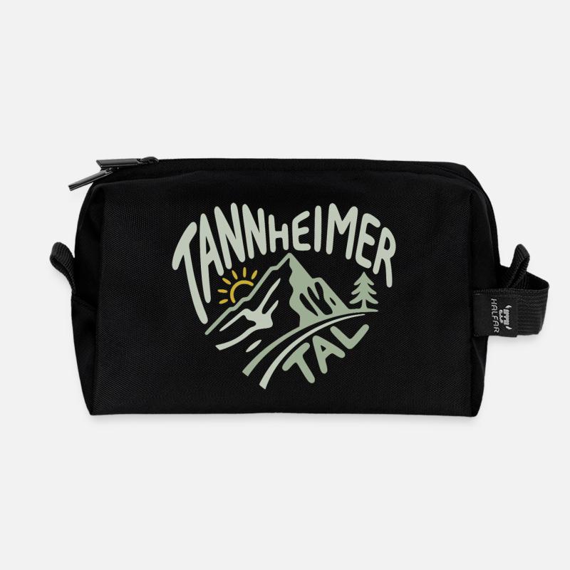 Tannheimer Tal Alpen Herz Panorama - Recycelte Kulturtasche - Schwarz