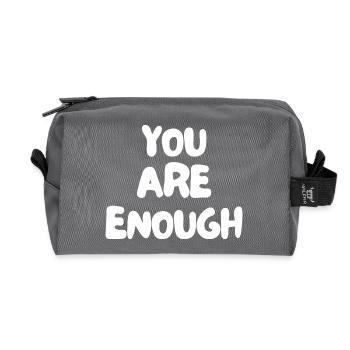 you are enough - Recycled Toiletry Zip Bag - anthracite - Front
