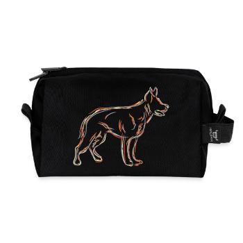 Schäferhund Zeichnung - Recycelte Kulturtasche - Schwarz - Vorne