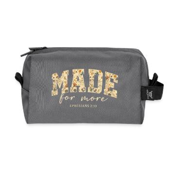 Made for More Bibelzitat Blüten - Recycelte Kulturtasche - Anthrazit - Vorne