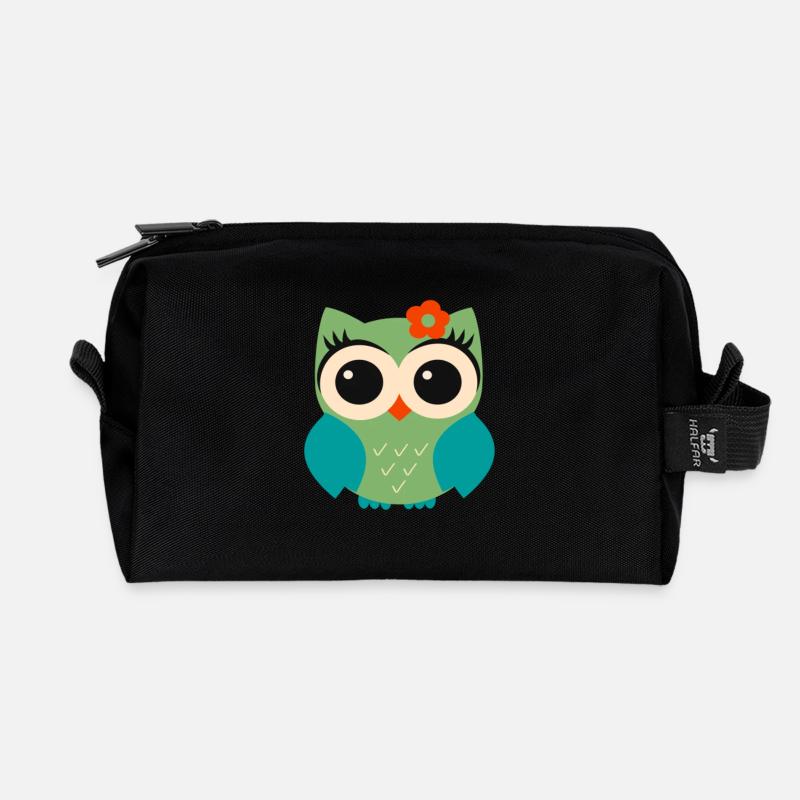 Bird Color - Recycled Toiletry Zip Bag - black