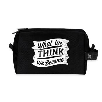what we think we become - Recycled Toiletry Zip Bag - black - Front