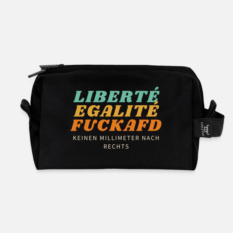 Liberté Egalité FuckAfD - Recycelte Kulturtasche - Schwarz