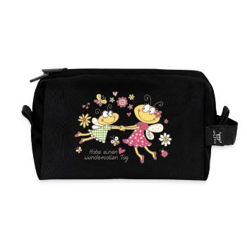 Butterfly Dance - Recycled Toiletry Zip Bag - black - Front