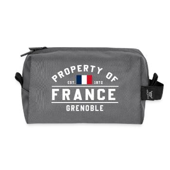 Immobilier France Grenoble - Trousse de toilette en tissu recyclé - anthracite - Devant