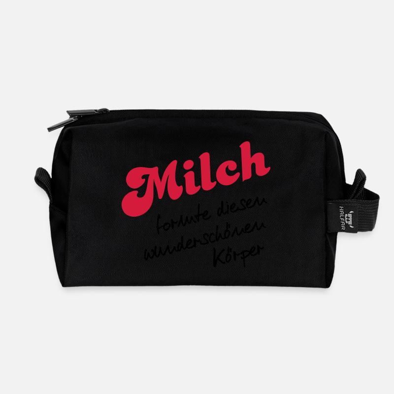 Milch - Recycelte Kulturtasche - Schwarz
