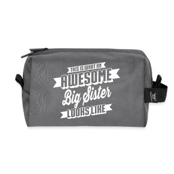 Awesome Big Sister - Trousse de toilette en tissu recyclé - anthracite - Devant